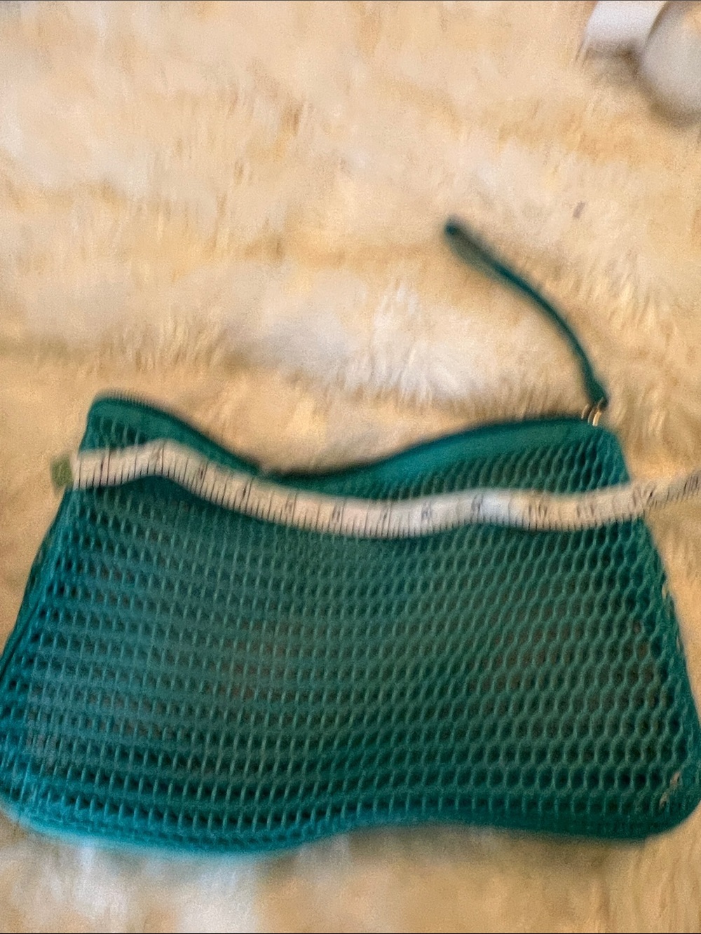 Teal Mesh beach Tote Bag - Picture 7 of 8